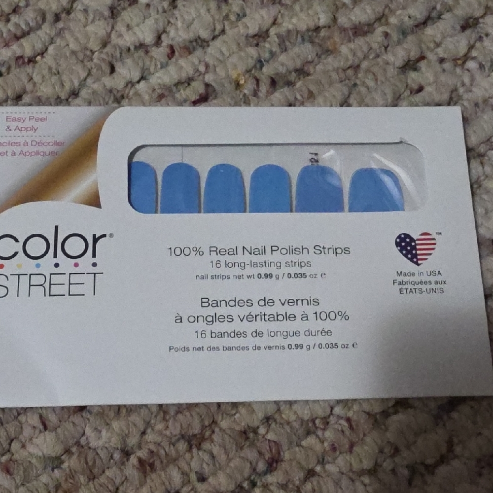 Color Street Solid Sky Blue Nail Polish Strips